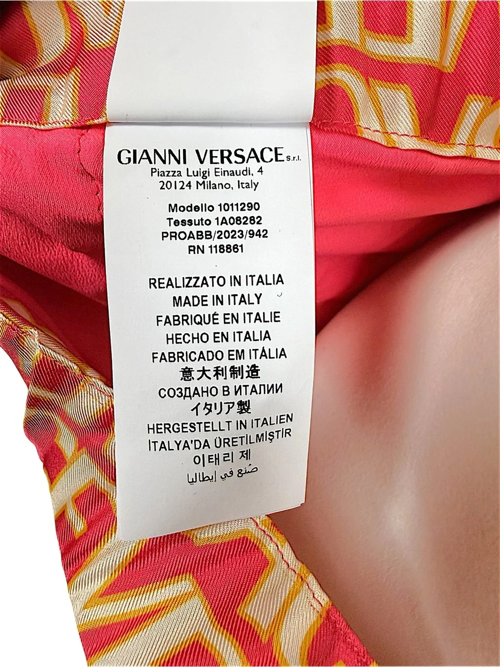 Versace x Dua Lipa 2023 Silk Logo Print Shirt & Wide Leg Pants Set